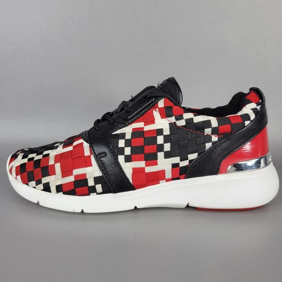 Michael Kors Womens Athletic Shoes Sneaker Woven Lace Up Black Red Size 6.5M - Picture 2 of 13